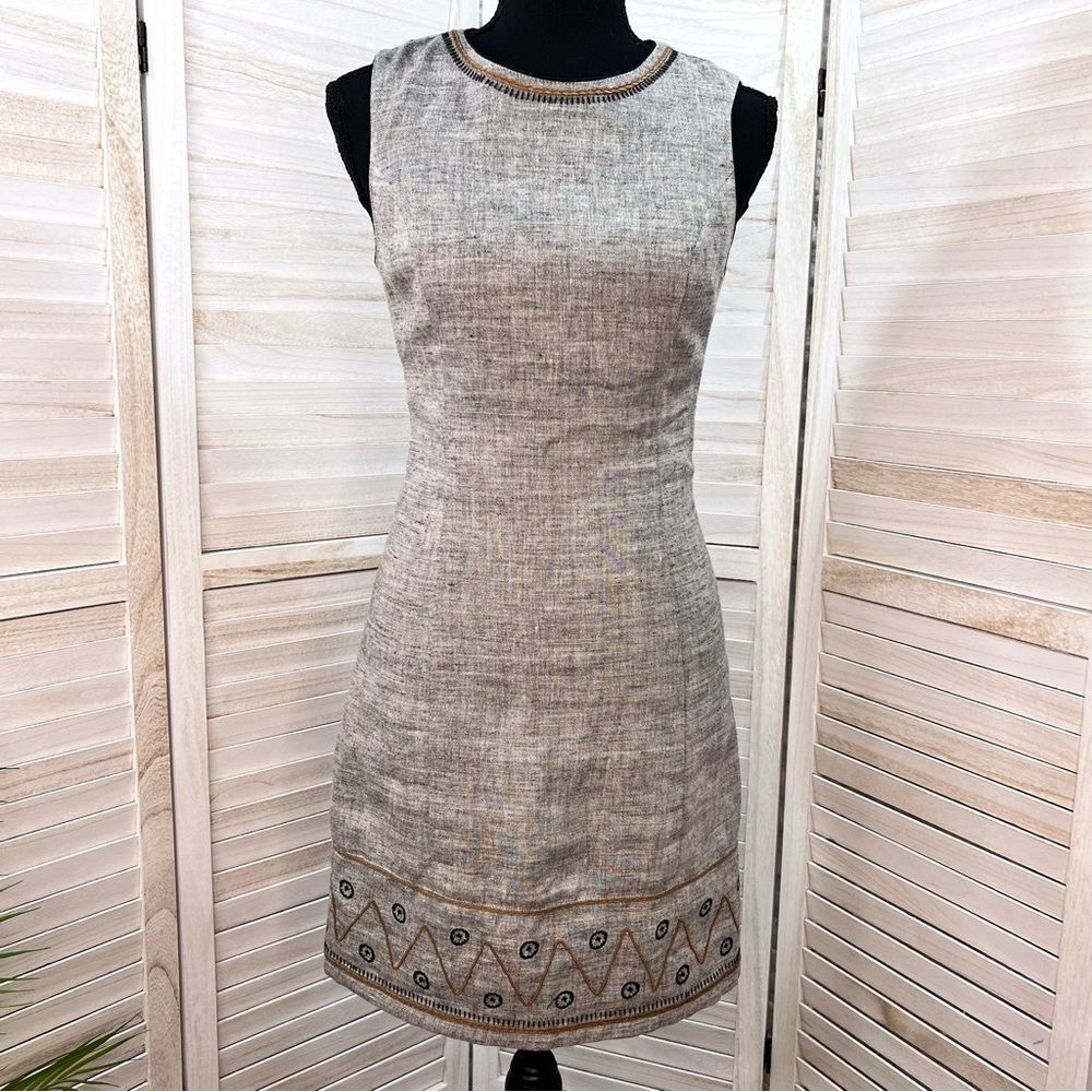 Gray Sleeveless Sheath Midi Dress for Work